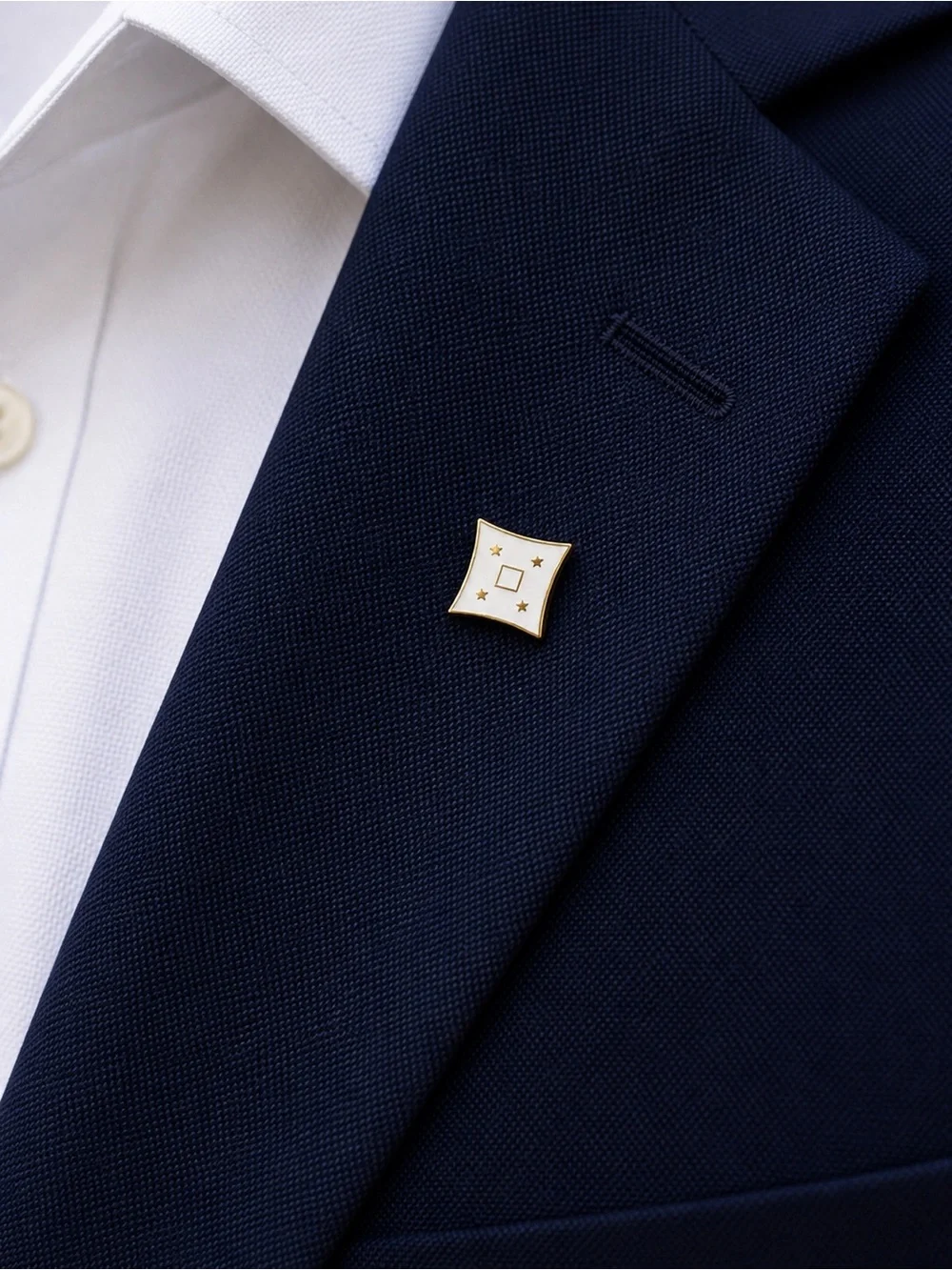 Delta Tau Delta (ΔΤΔ) Official Fraternity Pledge Pin – White Enamel Gold Tone
